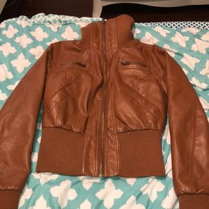 A brown leather jacket